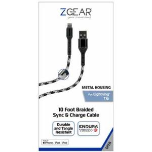 ZGear 10Ft Braided Sync & Charge Cable ZGear 10Ft Braided Sync & Charge Cable
