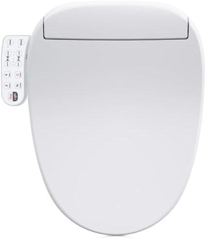 ZMJH 236 Bidet Toilet Seat, Elongated Smart Unlimited Warm Water, Vortex Wash, Electronic Heated, Warm Air Dryer, Rear and Front Wash, LED Light, Need Electricity, White (Elongated)