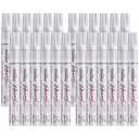 Overseas White Paint Pens Permanent Markers 24 Pcs, Oil Based Paint Markers Set, Quick Drying, Waterproof, Medium Tip Marker Pens for Metal, Rock, Wood, Plastic, Canvas, Glass, Stone, Rubber, Paper