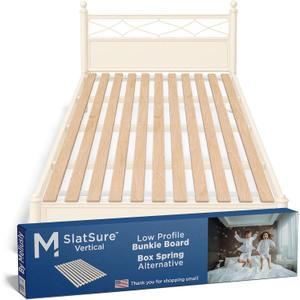 Meliusly SlatSure Queen Size Bunkie Board  Heavy Duty Vertical Bed Slats & Foldable Wooden Support Board for Sagging Mattress or Platform Bed Frame, Box Spring Alternative and Replacement
