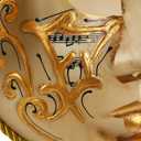 Masquerade Venetian Jester Mask Music Carnival Wall Decorative Art Collection Mask (Gold, M)