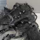 Victorian Tulle Bustle Skirt Steampunk Tie On Tutu Overskirt Costume Cosplay Long Maxi Rave Festival Outfits (Black),S