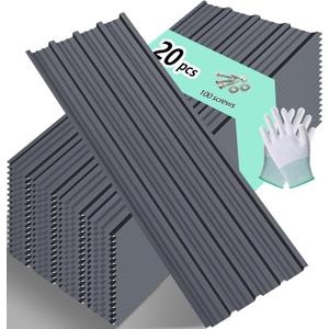 Metal Roofing Panels - Corrugated Galvanized Heavy Duty Roof Panels Gary 20 Pcs 60x17.7in Waterproof Siding Panels for Outdoor House Storage Mobile Homes Patio Garages Sheds