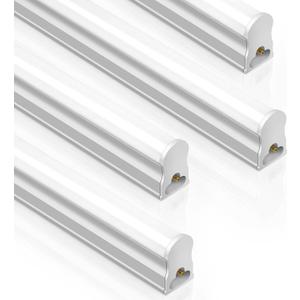 LightingWill T5 Integrated Fixture 4FT, Warm White 3000-3500K, 20W, Linkable LED Shop Light, LED Ceiling and Under Cabinet Light, Corded Electric with Built-in ON/Off Switch, 4 Pack