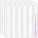 24 Pcs Hurricane Candle Holder Sleeve, H:16" D:2" Bottomless Glass Cylinder Candleholder Tall Clear Glass Cylinder Open Both Ends, Chimney Tube Cover, Open Ended Candle Shade