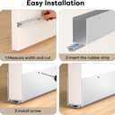 1-3/4" x 36" U-Shaped Door Sweep with Kick Plate, Aluminum Screw-On Draft Stopper, Weather Stripping Seal for Interior Exterior Doors, Blocks Dust Drafts(Silver)