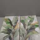 Botanical Wall Art Set Hand Painted, for Living Room plant wall art,Green Tropical Plant Leaf Wall Decor, Modern Banana Leaf Wall Painting, for Bedroom, Dining Room, Office - 12x20 Inch 2pack (20W"12H"2Pcs)