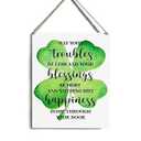 iRudyard Hanging St. Patrick's Day Wood Decor Sign, Irish Prayer Printed Wood Wall Art Sign, Rustic Farmhouse Decor - 10 x 8 Inches