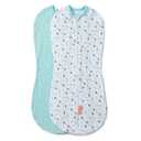 SwaddleMe by Ingenuity Compression Baby Swaddle Pod, Two-Way Zipper for Easy Diaper Changes, Improves Sleep & Calms Startle Reflex, 0-2 Months, 1.0 TOG, 2-Pack - Little Bees