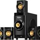 Small Subwoofer Home Theater for TV Surround System 5 Wired Speakers Amplifier 4 inch Woofer Built-in Receiver Support HDMI ARC Optical Bluetooth Input for Projector