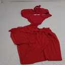 Women's 3 Piece Bathing Suits One Shoulder Bikini Set with Cover Up Skirts (X-Large, Red)