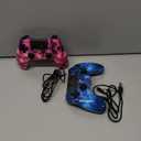 CHENGDAO 2 Pack for PS4 Controller, Wireless Controller for PlayStation 4/Slim/Pro/PC, with 6-Axis Motion Sensor/Double Vibration, Pink & Blue