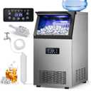 Commercial Ice Maker Machine, 120Lbs/24H with 30Lbs Storage Bin, 40Pcs Ice Cubes 6Mins, 2-Way Add Water Under Counter Freestanding Ice Maker Commercial for Home Bar Office, LMB40