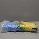 12 Pack Cheerleading Pom Poms Sports Dance Cheer Plastic Pom Pom for Sports Team Spirit Cheering (Blue and Yellow)