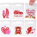 60Pcs Valentines Day Gifts Bags for Kids, Valentine's Day Candy Treat Bags for Kids, Valentines Day Goodie Bags for Kid School Classroom Exchange Valentines Party Favor Cellophane Valentines Goody Bag