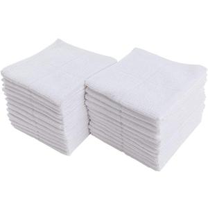 Glynniss Dishcloths Kitchen Highly Absorbent Dish Rags 100% Cotton Dish Cloths for Washing Dishes, Cleaning (11 x 11 Inches, 24 pcs, White)