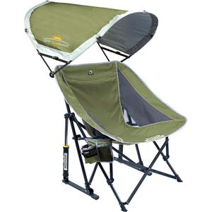 GCI Outdoor Pod Rocker Outdoor Rocking Chair with SunShade Canopy (Loden Green)