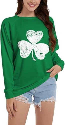 Pack Of 2 TMSD Women's Mardi Gras St Patrick's Day Sweatshirt Raglan Sleeve Crew Neck Top Medium  
