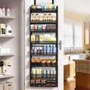 coobest 8-Tier Over the door Spice Rack Organizer, Large Heavy Duty Metal Wall Mount or Over The Door, 2 in 1 Rust-Proof Hanging Storage Shelf for Kitchen Pantry, Bathroom, Laundry Room, Closet