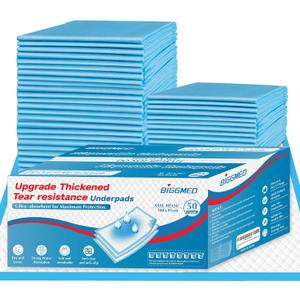 Tear-Resistant Incontinence Bed Pads 40'' x 36'' (50 Count ) with 130 Gram Heavy Duty Disposable Underpads Chucks Pads for Adults, Kids & Elderly | Protection Pads for Bed, Sofa, and Chair (40"x36"- 50 Count (Tear-resistant))