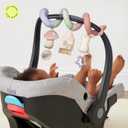 Itzy Ritzy Spiral Car Seat & Stroller Activity Toy - Stroller & Car Seat Toys for Ages 0 Months and Up - Hanging Toys Include Dangling Ring, Mirror and Textured Ribbons (Pastel Rainbow)