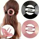 2 Pcs Flexible Flat Hair Clips for Women, Glossy Non-Slip Flat Claw Clips for Thick Hair, Easy Grip French Hair Barrettes, No Crease Styling Accessories for Thin Long Hair (2, Black + Pink)