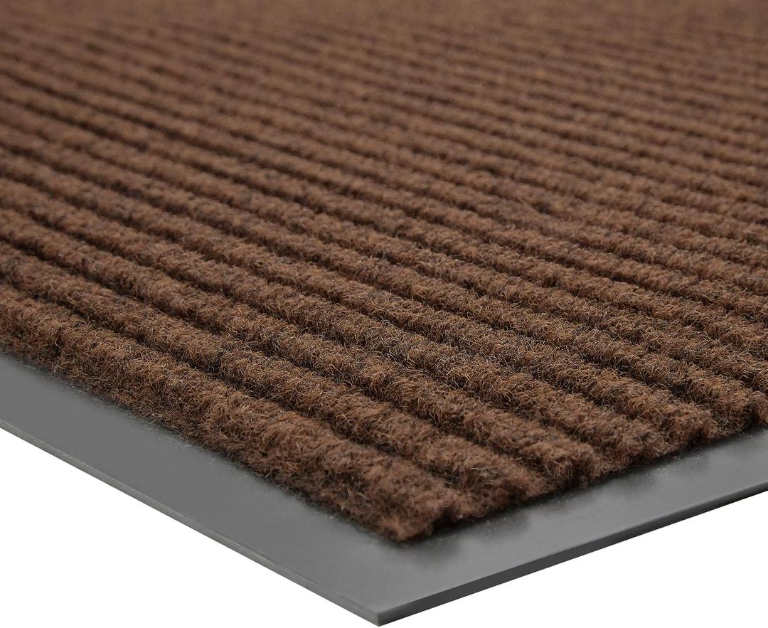 100pointONE Front Door Mat, Heavy Duty Indoor Outdoor Doormat, 48" x 36" Low Profile Outdoor Mats for Home Entrance, Stain and Fade Resistant Welcome Mat Ideal for High Traffic Area, Brown