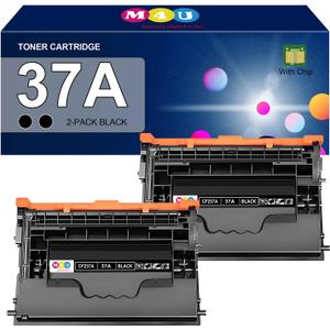 37A Toner Cartridges 2 Pack Black CF237A(with Chip) Compatible for 37A Toner Cartridges Work for Enterprise M607n M608dn M609 M608n M607dn MFP M632 M631 Printer (2 Pack, Black)