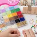 2 x 3000 Pcs Glass Peanut Beads Kit, Farfalle Glass Beads for Jewelry Making, Friendship Bracelet Making Kit with Letters, Spacers,Pearls/String, Jewelry Crafting Supplies