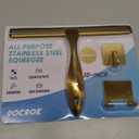 All-Purpose Stainless Steel Shower Squeegee for Shower Doors with 2 Adhesive Hooks, Bathroom Cleaner Tool Household Window Mirror Squeegee for Home Cleaning, Glass Door, Tile Wall, Car, 10 Inch Golden