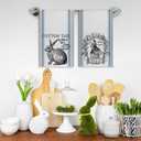 Vintage Easter Bunny Floral Decorative Kitchen Towels and Dish Towels Set of 2, Farmhouse Rabbit Hand Towels Tea Towel for Easter Bathroom Kitchen Decor 18x26 Inches