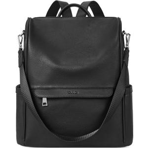 CLUCI Womens Backpack Purse PU Leather Anti-theft Large Fashion Designer Travel Bag Ladies Shoulder Bags | Purse, Fashion, Ladies, Shoulder Bags, Purse, Ladies (Top Zip-7 Black)
