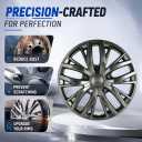 17 Inch Silver Hubcaps with Adjustable Steel Retention Rings, Premium ABS Universal Fit, Set of 4 Wheel Covers (Gunmetal Grey)