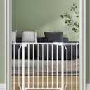 Baby Gate No Drilling, 29"-40" Dog Gate Indoor for Stairs & Doorways | Auto Close, Pressure Mounted Adjustable Pet Gate Indoor, Easy Walk Through Child Gate for Baby & Pet Stroller Friendly, White