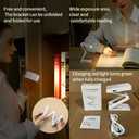 10 x LED Mini Rechargeable Portable Reading Light, Foldable Desktop Work and Study Light, Clip On Book BedHead Warm Lamp, 3 Color Temperature Stepless Dimming Small Book Accessories.