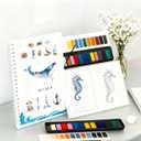 Beginner's Watercolor Painting Kit,Watercolors Workbook,Watercolor Painting Kit (Color - Underwater)