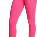 THE GYM PEOPLE Womens' V Cross Waist Yoga Leggings with High Waisted Tummy Control (Pink, XL)