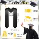 Spakon Unisex Adult Plain Graduation Stole with a to Z Letter 0 to 9 Number Graduation Pattern Badge Decorate Repair Patches(Black)
