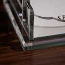 SEVENY Business Card Holder, Clear Acrylic Cards Organizer Stand for Men and Women, Business Cards Case Rack 1 Pack, Holds 180 Cards-3 Slot