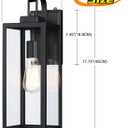WISBEAM 18 inch Dusk to Dawn Outdoor Lights for House, 2 Pack Black Exterior Lighting Fixture, Modern Porch Lights for Outside, Metal Construction with Clear Glass, 17.75in 2 Pack