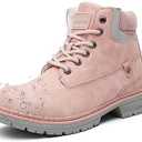 Eagsouni Mens Womens Snow Boots Warm Fur Lined Ankle Booties Hiking Trekking Trail Climbing Shoes Lace Up Anti-Slip Waterproof Working Outdoor Backpacking Boots, Size 38