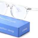 livho Gaming Blue Light Blocking Glasses for Better Sleep, Premium Night Driving, Computer Blockers for Man & Woman (Transparent)