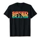 Retro Speed Skater Ice Skating T-Shirt, S