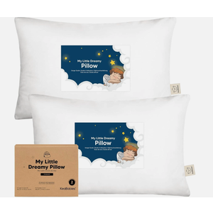 KeaBabies Toddler Pillow - Soft Organic Cotton Kids Pillows for Sleeping - Travel Pillow for Kids Age 2-5 2PACK