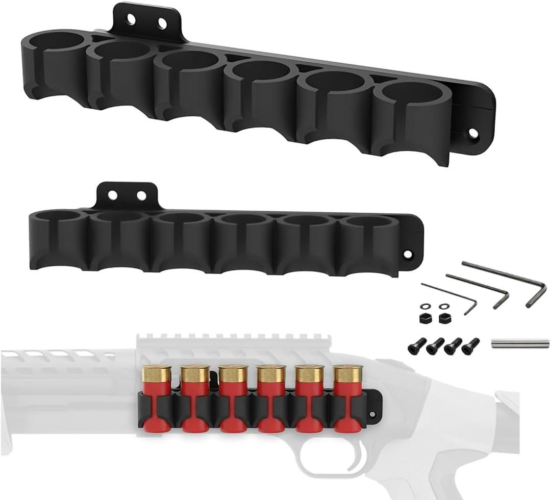 Gotical Receiver Mounted Shell Carrier Side Saddle 12 Gauge Shotgun Shell Holder for Mossberg 500/590/Shockwave/Maverick 88 Series Shot Gun Hold Up