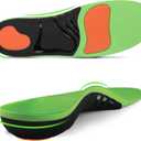 Plantar Fasciitis Insoles, 220+ lbs High Arch Support Inserts for Men Women, Heavy Duty Flat Feet Pain Relief Orthotic Running Athletic Work Boot Insoles for Standing All Day-M (M(Men 9-10.5/Women 10-11.5), Green)