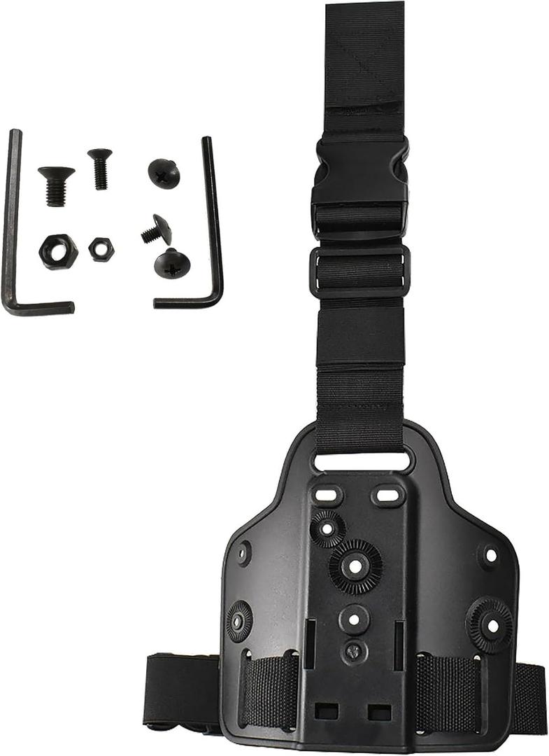 Single Strap Leg Shroud Drop Leg Platform with Harness,Adjustable Height Drop Leg Panel Attachments for Holsters and Magazine Pouches (Black) Single Strap Leg Shroud Drop Leg Platform with Harness,Adjustable Height Drop Leg Panel Attachments for Holsters and Magazine Pouches (Black)