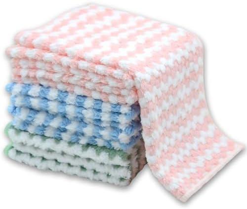 WUYILED Microfiber Cleaning Cloths,Super Soft Absorbent Dishwashing Cleaning Supplies, Multiple-use Lint Free Rags, Powerful Clean Rags for Kitchen/Car (Mixcolor, 10 x 10 Inches - 14 Pack) 2 sets
