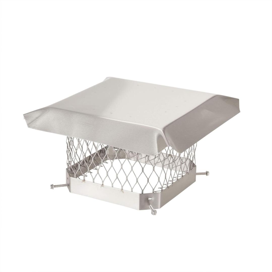 Shelter 9" x 9" Single Flue Bolt-On Chimney Cap, Fully Assembled, Stainless Steel