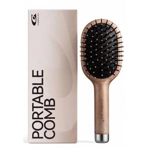 Creative Art Travel Brush for Women & Kids, Mini Hair Brush for Hair Detangling Wet or Dry, Travel Hair Brush with Soft Bristles, Smoothing Hair Brush, Built-in Cleaner, Pull from Handle Bottom